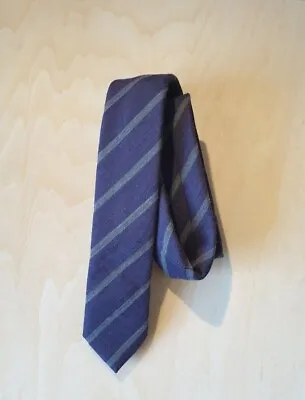 £3.30 • Buy M&S Marks And Spencer Mens Wool Blend Purple Skinny Slim Tie Great Condition