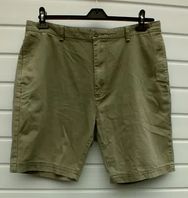 BURTON TAUPE COTTON DRILL TAILORED CHINO STYLE SHORTS. WAIST: 36-38ins • £7