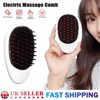 Head Scalp Electric Massager Comb Anti-Static Laser Hair Growth Vibrating Brush • £13.35