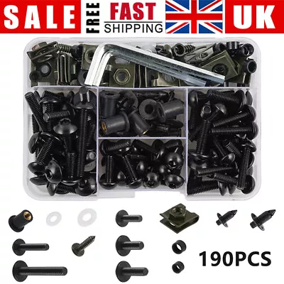 £17.85 • Buy 190PCS Motorcycle Motorbike Windscreen Fairing Bolt Kit Fastener Clip Screw Set