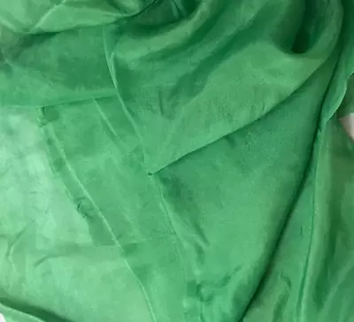 Hand Dyed Spring Green China Silk HABOTAI Fabric • $11.99