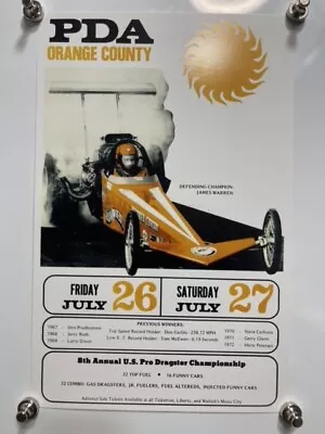 Vrhtf Nhra Vintage  Ocir  Orange County Int'l Raceway Pda Champ 11  X 17  Poster • $99.99