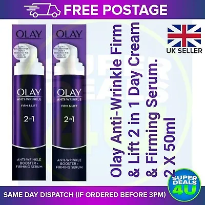 £14.97 • Buy 2 X 50ml Olay Anti-Wrinkle Firm And Lift 2In1 Day Cream And Firming Serum.
