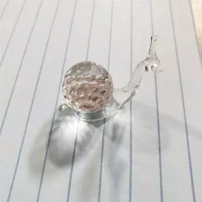 = Glass Snail Beveled Glass Body 1/2  H Miniature Figurine • $9.99