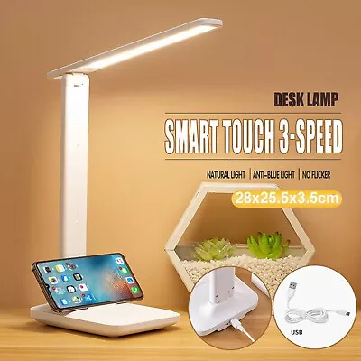 Touch LED Desk Lamp Bedside Study Reading Night Table Light USB Ports Dimmable • $20.99