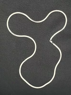 Vintage 28” Milor Herringbone Flat 4mm Necklace Chain 925 Sterling Silver • $45