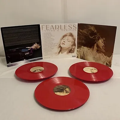 Taylor Swift Fearless Taylors Version Vinyl 2021 Triple Red Lp R11 • $49.99