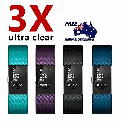 3 Anti-Scratch Waterproof Screen Protector Clear HD Film Guard Fitbit Charge 2 • $14.99