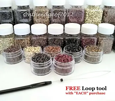 Silicone MICRO Link Rings Beads Hair Extensions & Feather I-Tip Crimp Beads    • $7.49