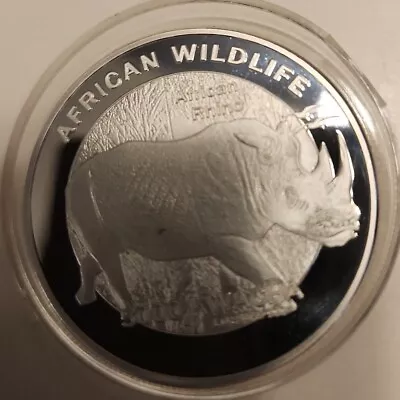 Zambia 5000 Kwacha 2016 UNC Rhinoceros Rhino Silver Plated Coin • $9.99