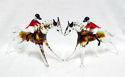 2 X Murano Glass Huntsman Rider & Horse Figurines - VGC • £5.99