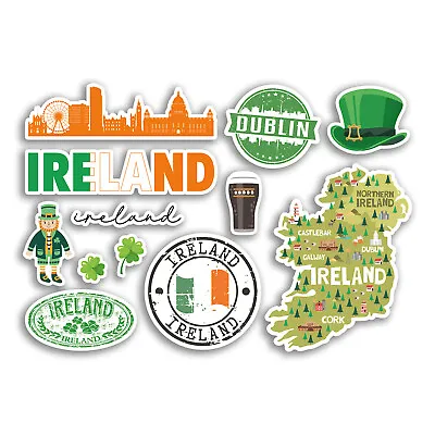 A5 Sticker Sheet Ireland Vinyl Stickers - Map Country Holiday Flag Travel #78465 • £3.99