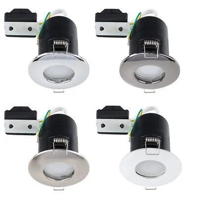 £43.99 • Buy IP65 Fire Rated Downlights X6 GU10 Bathroom Spotlight Downlighters LED Bulbs