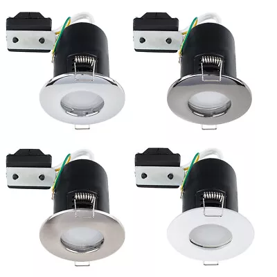 IP65 Fire Rated Downlights X6 GU10 Bathroom Spotlight Downlighters LED Bulbs • £39.99