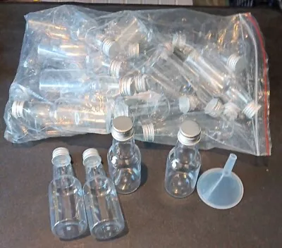 24 Mini Empty Plastic Alcohol Liquor Bottle Shots W/ 1 Funnel (N08) • $35.99