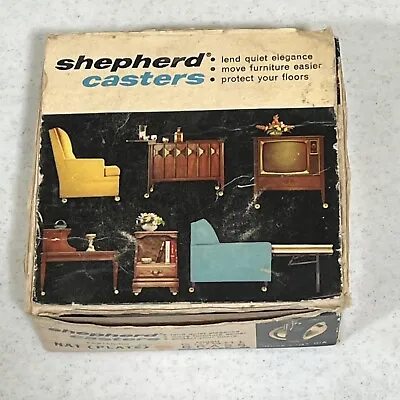 $24.99 • Buy Set Of 4 Vintage SHEPHERD Brass Ball Casters 2”  Bolt On Furniture NOS
