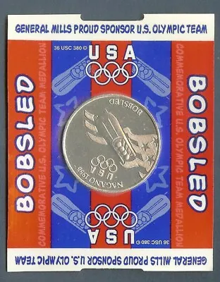 Nagano Winter Olympics 1998  Bobsled   Sponsor Medallion Coin  General Mills  • $5.60