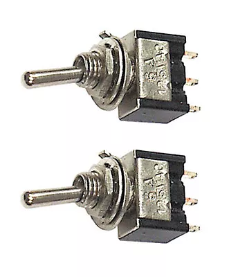 Pair Miniature SPDT Toggle Switches 2 Position ON-ON 25006 • $4.98