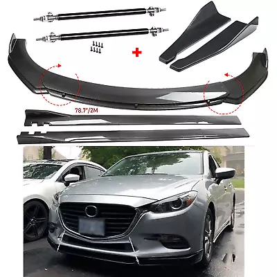 Carbon Fiber Front Bumper Rear Splitter Spoiler Side Skirt For Mazda 2 3 5 6 • $169.99