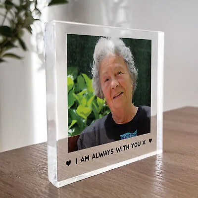 Memorial Plaque For Dad Mum Nan Grandad Gift Personalised Photo Block In Memory • £9.99