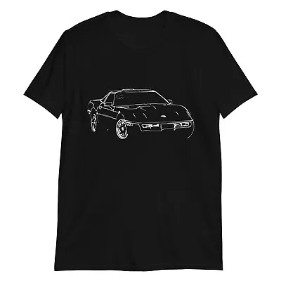 1990 Corvette C4 Line Art Street Racing Short-Sleeve Unisex T-Shirt • $27