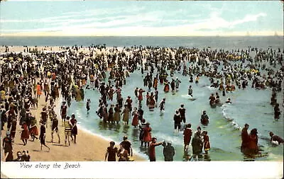 Along The Beach Crowd Victorian Swimsuit Fashion ~ UDB C1905 Vintage Postcard • $1.99