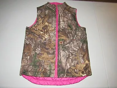 Carhartt Womens Camouflage Pink Zip Up Sleeveless Reversible Jacket Vest Size XS • $7.99