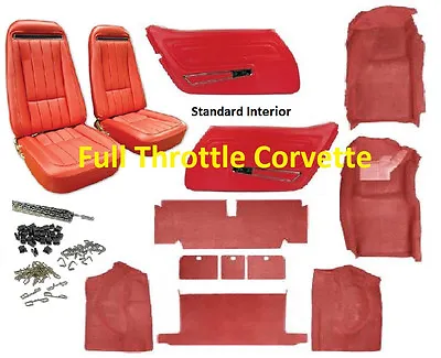 1970 - 1975 Corvette Interior Package (Carpet Door Panels Seat Covers & Kit) C3 • $1969