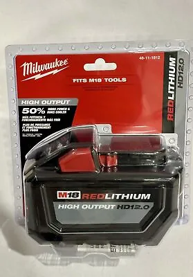  New Sealed Milwaukee M18 High Output  Lithium Ion 12.0Ah Battery (48-11-1812) • $140.17