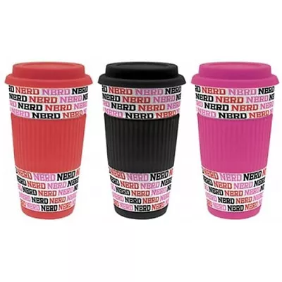 New Nerd Ceramic Travel Coffee Mug Cup Silicone Lid Sleeve Thermal Insulated Tea • £114.99