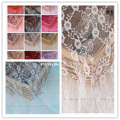 Floral Chantilly Wedding Costume Lace Fabric Blossom Dancing Dress DIY Tulle 1 M • £5.99