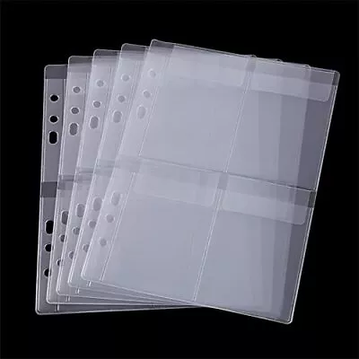 10 Sheet Binder Pockets Inserts With Four Pockets A5 Size 6 Hole Binder Folder  • £14.46