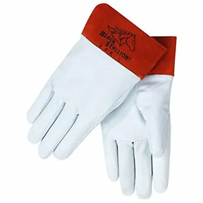 $12.99 • Buy Black Stallion 24K Short Cuff Grain Kidskin TIG Welding Gloves, Large