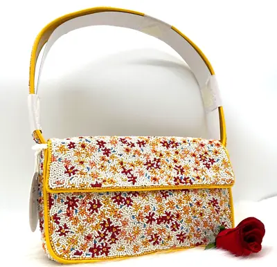 $219.99 • Buy AUTH NWT $298 Staud Tommy Floral Colorful Bead Shoulder Bag In Multicolor