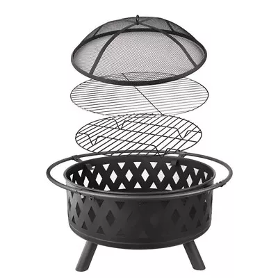 BBQ Oven Campfire Grill Outdoor Burning Charcoal Fire Pit Patio Fireplace • $147.58