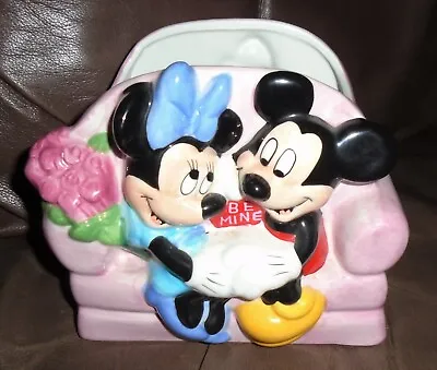 Mickey & Minnie Mouse Pluto & Lady Ceramic Planter Disney Be Mine FTD 2000  • $24.97