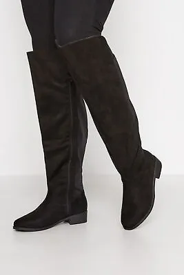 Yours Curve Plus Size  Suede Stretch Over The Knee Boots • £54.99