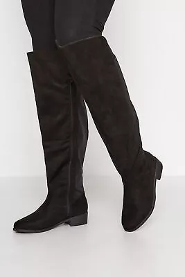 Yours Curve Plus Size  Suede Stretch Over The Knee Boots • £54