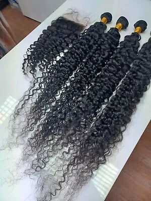 12a Mongolian Virgin Hair Deep Curl 34+34+36+36&18inch Wider 5x5 Hd Lace Closure • $919.72