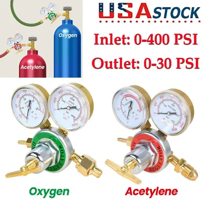 Oxygen Acetylene Regulators Gas Pressure Dual Gauge Fit Victor Welding Torch Set • $53.99