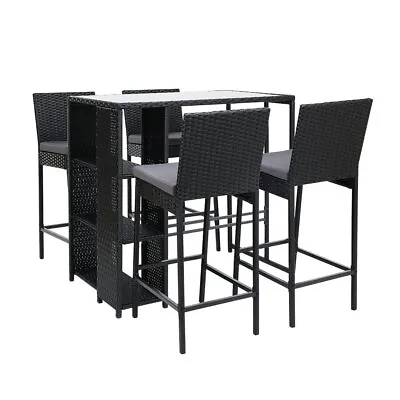 Gardeon Outdoor Bar Set Table Stools Furniture Dining Chairs Wicker Patio Garden • $425.10