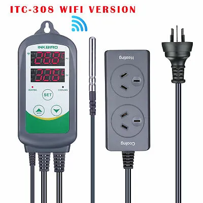 $62.99 • Buy Inkbird Wifi Temperature Controller 308 Digital Heat Thermostat Smart Control CF