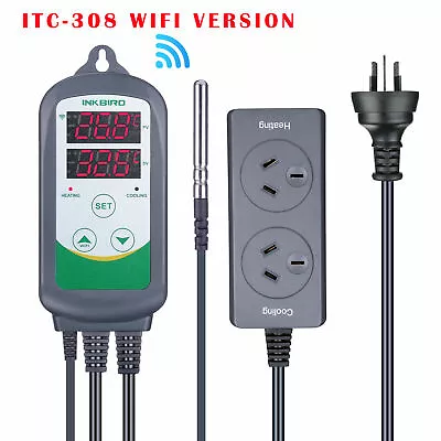 $67.30 • Buy Inkbird Wifi Temperature Controller 308 Digital Heat Thermostat Smart Control CF