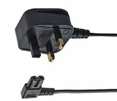3m Black Mains Power Cable - 5A UK Plug To C7 Right Angled Figure 8 Connector • £6.69