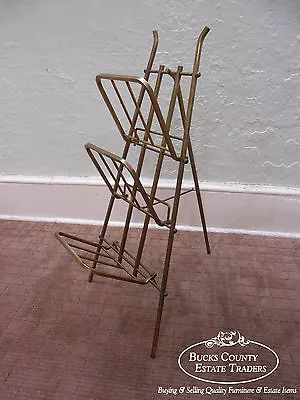 Mid Century Vintage Italian Brass Folding Collapsible Easel Magazine Stand • $595