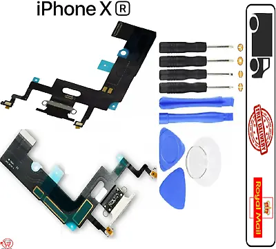 New IPhone XR Charging Port Flex Headphone Jack Mic Replacement Black White • £3.70