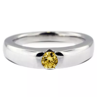 0.52ct Yellow VS2 Round Natural Certified Diamond 14k  Solitaire Engagement Ring • $1807.30
