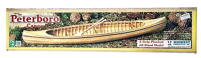 SALE🌷 Vintage PETERBORO CANOE Wood 1:12 Scale Model Kit MIDWEST Prod #982 • $34.98