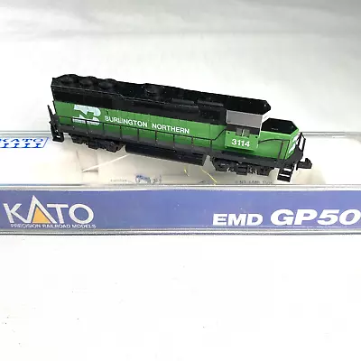 KATO N Scale Burlington Northern EMD GP50 Locomotive! Green White Cab 176-035 • $76.99