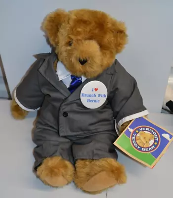 Vermont Teddy Bear Co Bernie Sander Brunch W/ Bernie 16'' Plush Handmade USA • $75